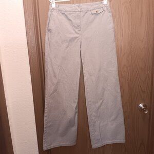Liz Claiborne 'Hepburn' women's green / gray denim wide leg trousers jeans sz 8
